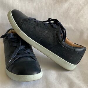 Vionic Chantelle Blue Leather Lace Up Sneakers Comfort Casual Shoes Womens 10